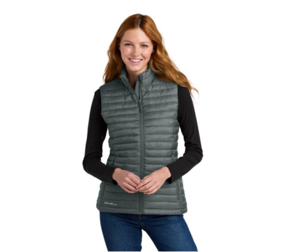 NEW Eddie Bauer gray packable quilted vest